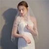 RULTA 1 Tier Lace Appliques Bridal Veil Crystal Beaded Tulle