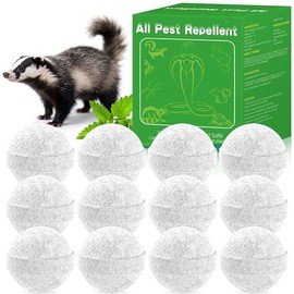 12pack Skunk Repellent Outdoor - Raccoon Repellent Outdoor for Indoor Outdoor, Natural Peppermint Oil Safe for Pets & Kids, Kept Skunk Away from Yard, Garden, Lawn