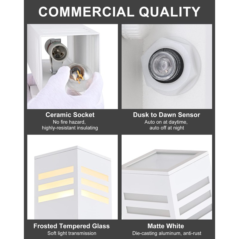 Housen Solutions Dusk to Dawn Outdoor Lighting, IP65 Waterproof Exterior