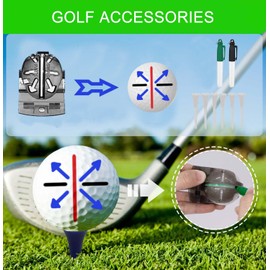 Golf Clean Tool 7 Set,Golf Towel and Brush Golf Club Brush Golf Ball Alignment Kit Divot Repair Tool Golf Ball & Tee Holder Suitable for Golf Lovers Golf Bag Accessories