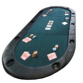 Trademark Texas Hold'em Poker Padded Table Top with Cupholders,Green