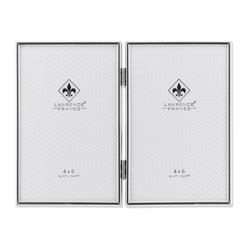 Lawrence Frames Hinged Double Simply Metal Picture Frame, 4 by