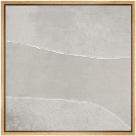 SIGNWIN Framed Canvas Print Wall Art Gray Watercolor Polygon Color Field Abstract Shapes Illustrations Modern Art Decorative Contemporary Minimal for Living Room, Bedroom, Office - 24"x24" Natural