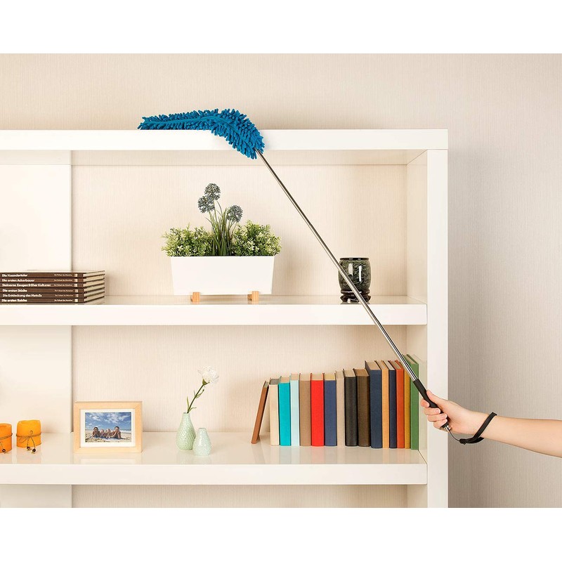 Sichler Haushaltsgeräte Microfibre duster: malleable microfibre duster with telescopic handle,