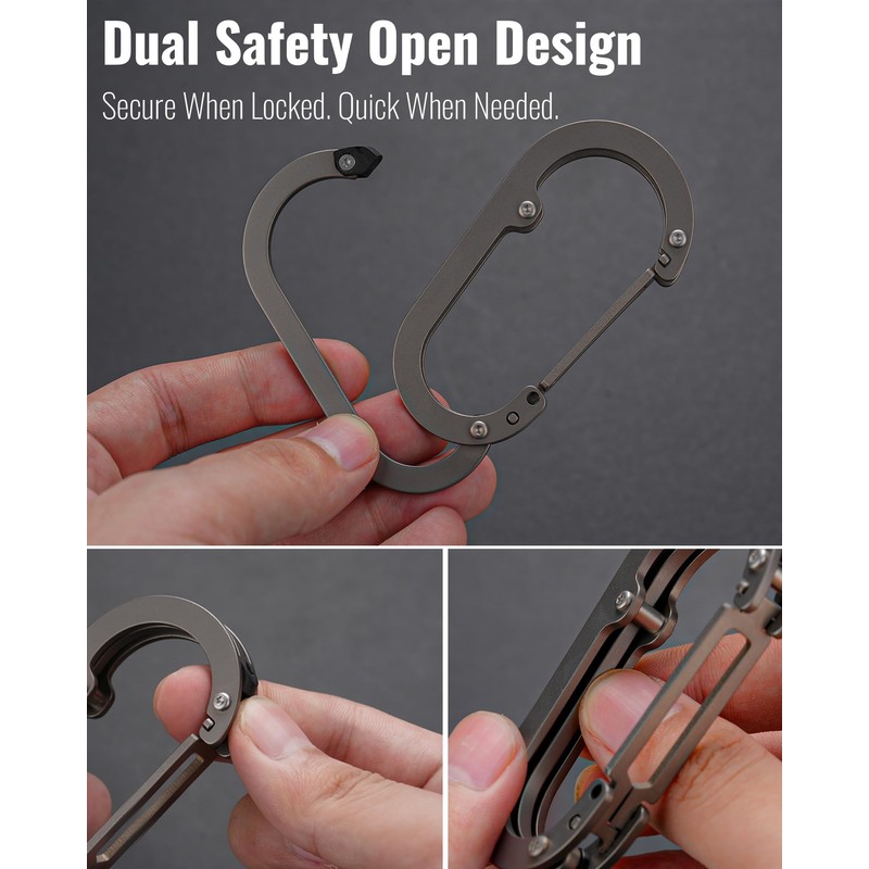 sayram ST6 Titanium Purse Hook for Table, Carabiner Hook for