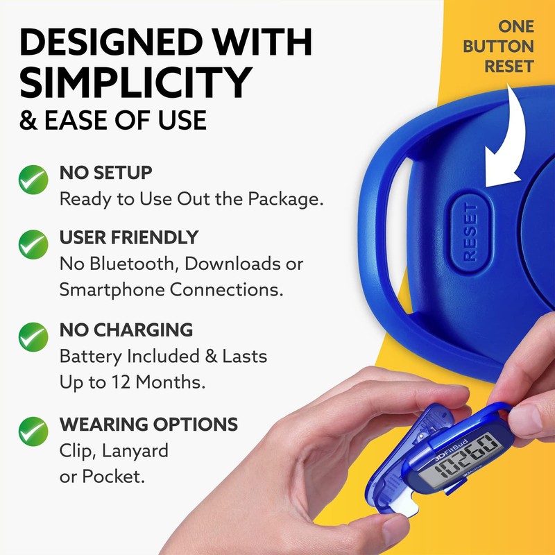 3DFitBud Simple Step Counter Walking 3D Pedometer from 3DActive with