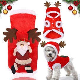 AOMAIGAD Pet Elk Christmas Costume, Pet Winter Puppy Clothing, Elk Costume for Dogs and Cats, Christmas Dog Clothes, Christmas Cat Clothes, Winter Warm Clothes for Pets (XL)