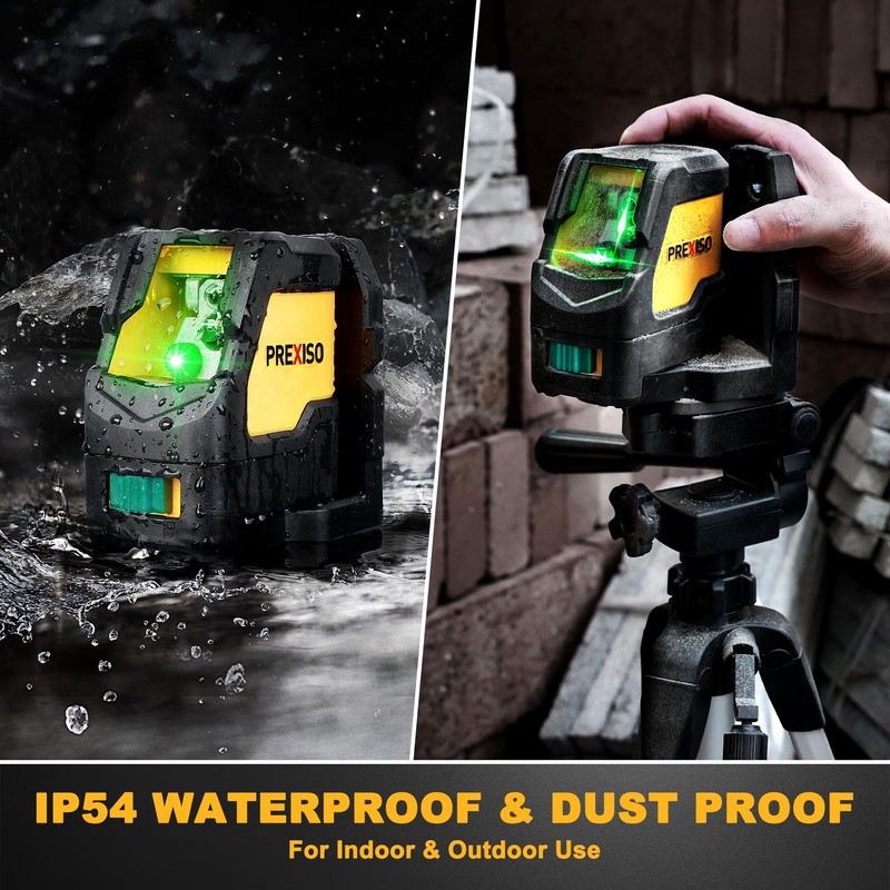 Prexiso Laser Level with Tripod, IP54 Professional 150 Wide Angle