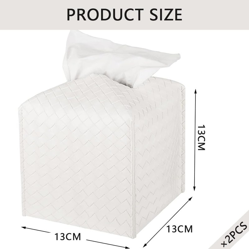 PU Leather Tissue Box Cover – Square Tissue Holder with