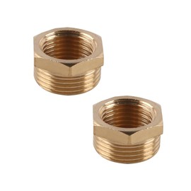 Laroal 2pcs Water Pipe Fittings 3/4" BSP Male X 1/2" BSP Female Reducing Bushing BSP Fittings Brass Pipe Fittings And Connections BSP Connectors