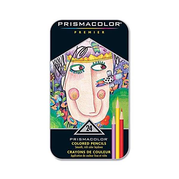 Prismacolor 3597T Premier Colored Woodcase Pencils 24 Assorted Colors/Set