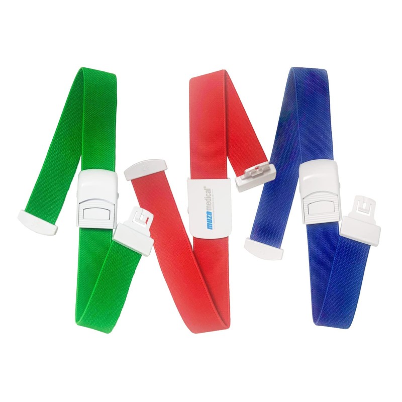 Muzamedical Tourniquet Quick Release Buckle, Latex Free (Red)