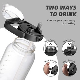 chunmo 64oz Glass Water Bottle with Straw and Sleeve Half Gallon Motivational Water Bottle with Time Marke and Strap 2L Leakproof Borosilicate Reusable Water Jug for Gym Outdoors