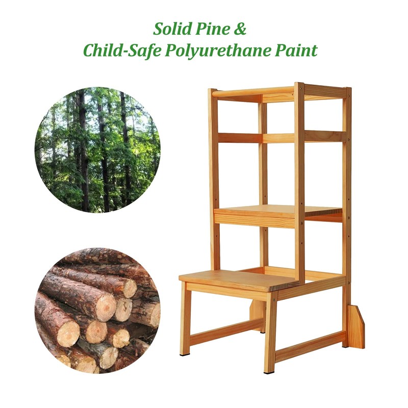 Zytty Toddler Step Stool Toddler Kitchen Stool, Adjustable-Height Toddler Tower