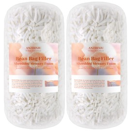 Stuffing Bean Bag Filler-Shredded Memory Foam Filling, 10BLS, No Odor, Stuffing Stuffed Animal, Couch Cushion Bean Bag Filling, Bean Bag Chair Filler, Punching Bag Filler, Pillow Stuffing, White
