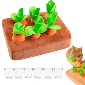 Juguete interactivo para conejos, juego de escondite con zanahoria de peluche para combatir el aburrimiento y estimular al animal, rompecabezas de conejo para cachorros, cobayas, gatitos, chin