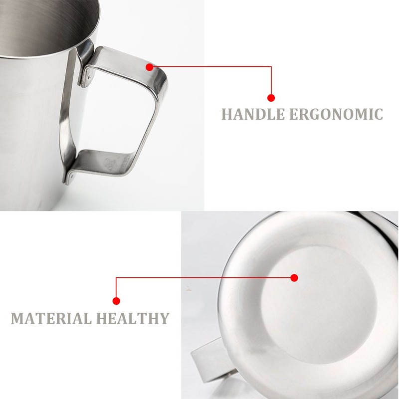 600ml Milk Jug Frothing Pitcher Stainless Steel Coffee Frothing Jug,with