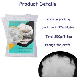 250g Premium Ployester Stuffing for Stuffed Animals, Soft and Warm Down Feather Like Pillow Stuffing for Dolls, Fiber Filling Stuffing for Craft