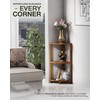 BLUEWEST 3-Tier Corner Shower Caddy Stand, Wood Shower Organizer Standing