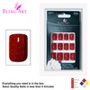 Falsche Nägel Bling Art Rot Gelnägel 24 Squoval Kunstnägel Mittel