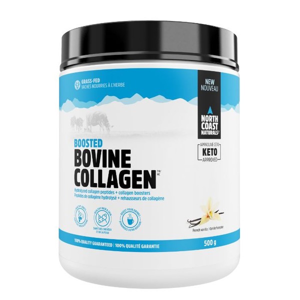 North Coast Naturals Boosted Bovine Collagen Powder (Hydrolyzed), French Vanilla / 500g