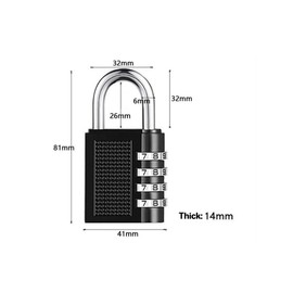 AIMALL 2PCS 4 Digit Combination Lock Key Security Padlock Anti Rust Weather Proof Locks
