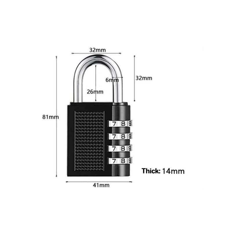 AIMALL 2PCS 4 Digit Combination Lock Key Security Padlock Anti