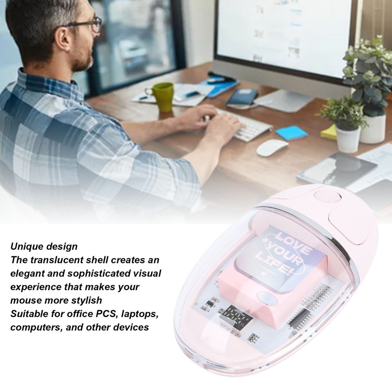 Bluetooth Wireless Mouse Dual Mode 2.4G Transparent PC Ergonomic Office