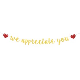 We Appreciate You Banner,Thanksgiving Day Themes Decoration Classroom Decorations Employee Appreciation Decorations Graduation Party Supplies Thank You Staff Teacher Doctor Nurse Gold Red
