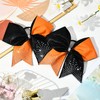 6PCS Glitter Cheer Bow Large Cheer Bows Rhinestones Hair Bows