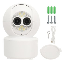 1080P HD Dual Lens Security Camera Wireless WiFi Security Camera Automatic Black White Night Vision Motion Detection 2 Way Audio