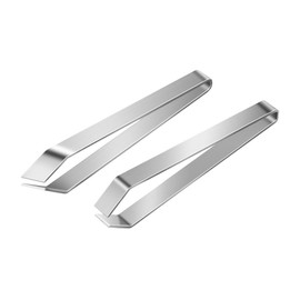 Mobestech 2pcs Kitchen Tweezers Set Fish Bone Remover Meat Deboning Tweezers Pin Bone Tweezers Pin Bone Remover Hair Plucking Forceps Fish Bone Extractor Hair Pliers Silver Stainless Steel
