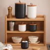 Food Storage Jar Strong Ceramic Storage Canisters with Airtight Wooden