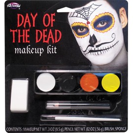 Fun World Day Of The Dead Mustache Face Makeup Kit