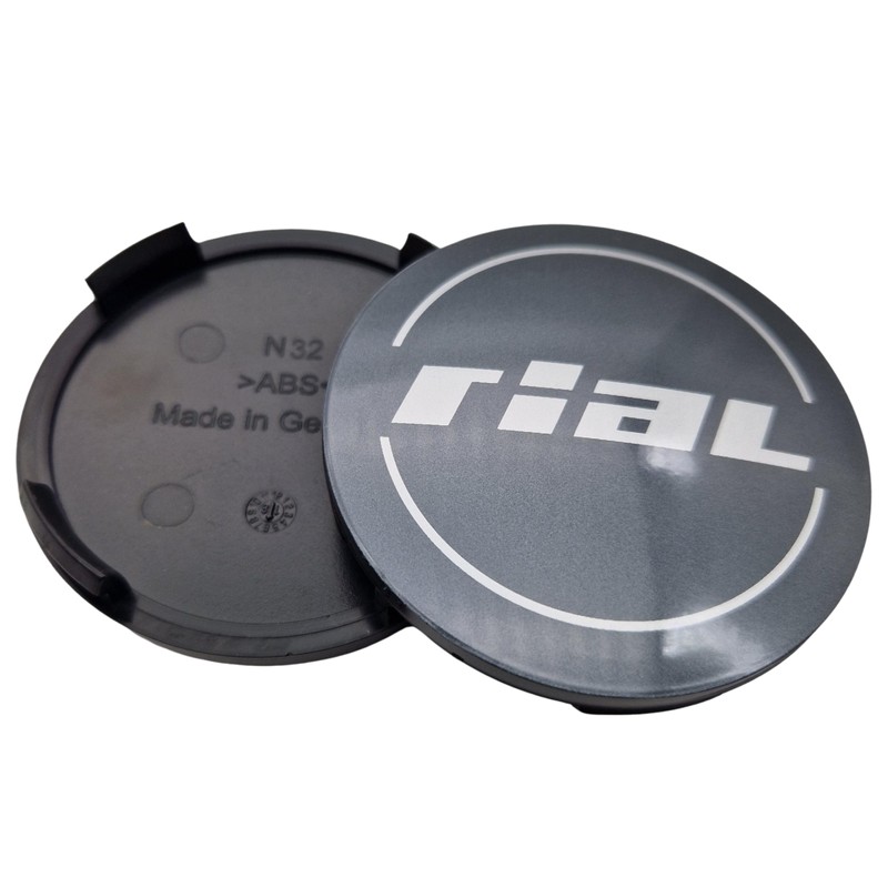 4 x Rial Hub Caps 64 mm Graphite (N32) Logo