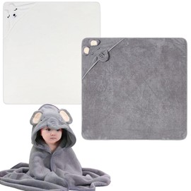 ZcrPrn Baby Towel, Baby Essentials for Newborn, 2 PCS 80x80cm Super Soft Hooded Baby Towels, Unique and Cute Two Animal Patterns Baby Towels Newborn, Baby Bath Towel for Newborn Boys and Girls