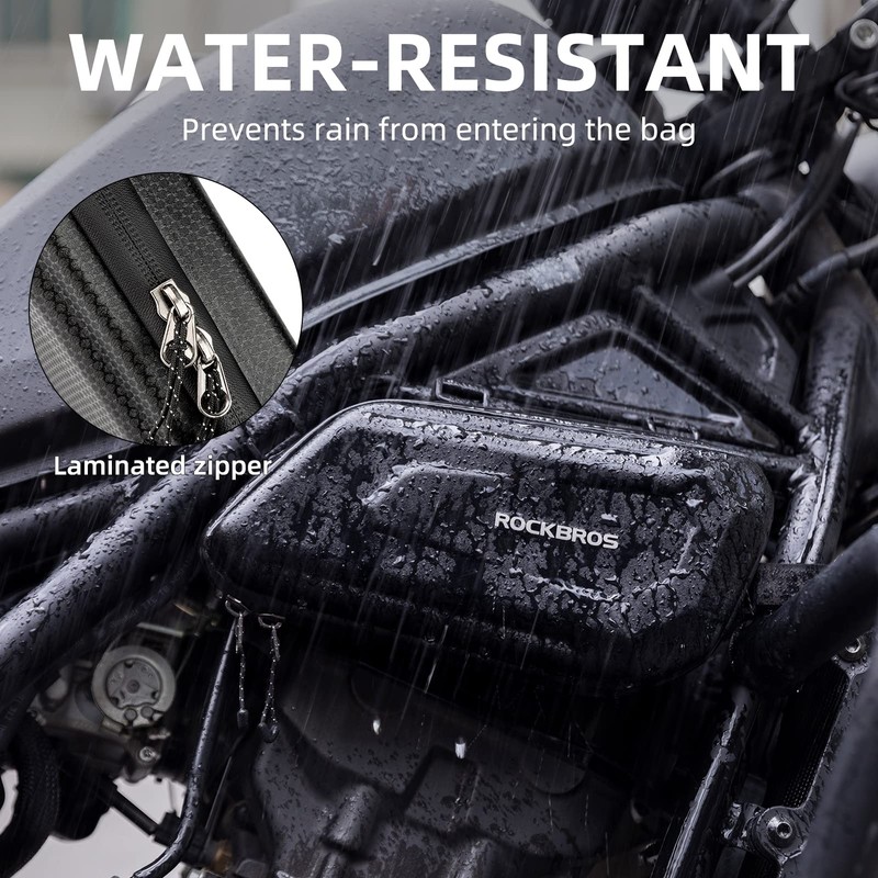 ROCKBROS Triangle Side Bag - EVA Hard Shell Motorcycle Storage