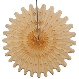 Devra Party 6-Pack 18 Inch Large Honeycomb Tissue Paper Fan (Ivory)