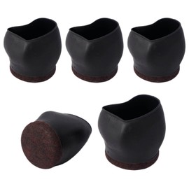 Caster Stoppers Set of 5 Chair Caster Fixing Protection Furniture Scratch Resistant Anti-slip Wheel Chocks Floor Protection Anti-Vibration Rubber Furniture Fixing Earthquake Stoppers (Black)