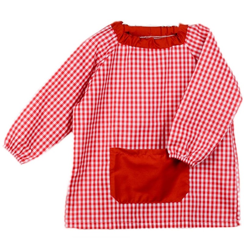 Klotzz children's painting apron for kindergarten. Checked Craft Coat Baby