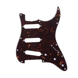 Musiclily Pro 11-Hole 60s 64 Vintage Style Strat SSS Pickguard for American Stratocaster Guitar, 4Ply Tortoise Shell