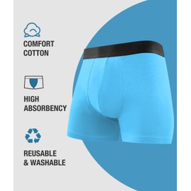 YESWEL Incontinence Underwear for Men, 150ML Absorbency Washable Reusable Cotton Heavy Flow Bladder Leak Proof Boxer Briefs (Multicolor01, X-Large)
