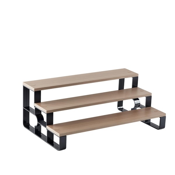 Modern 3-Tier Cologne and Perfume Display Shelf, Gray Wood with