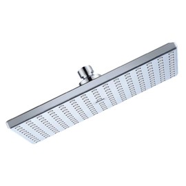Regadera Rectangular 17.5 x 25 cm de Plato Ancho. Funciona con Baja, Mediana y Alta Presión. Sensación de Lluvia. Cromada y Resistente. Marca: Múnich. Modelo: RA-1180