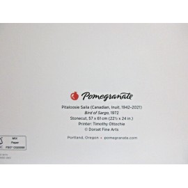 Notecard with Envelope - Bird of Sargo 1972 by Pitaloosie Saila, Inuit Fine Art