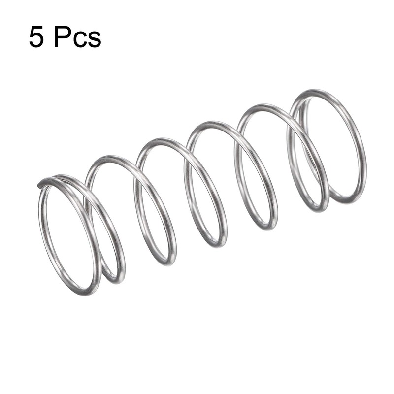 TOP-VIGOR 5Pcs Compression Spring, 10mm OD,0.7mm Wire Size,25mm Free Length