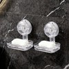 2 Pack Suction Cup Soap Dish Holder Clear Acrylic Wall