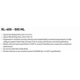 Red Line Oil RL-600 DOT 4 Brake Fluid 500ml
