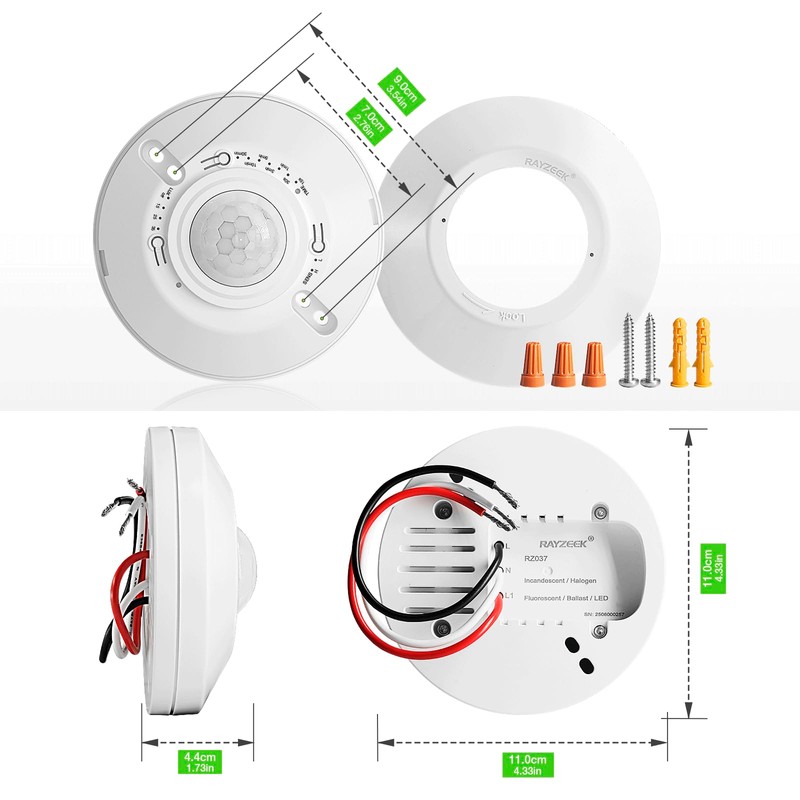 RAYZEEK Ceiling Mount Motion Sensor Light Switch, 360° Occupancy Sensor,