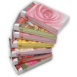 jameitop XL Matchboxes Flowers Motifs: 8 x Pack of 50 / Roses / Poppy / Sunflower Matches
